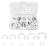Ceisazira 200 stück Sicherungsring Silber, Sprengring set aus Edelstahl 304, Sicherungsscheiben 10 Verschiedene Größen, Sprengringe 1.5-10mm mit Box, Sicherungsringe Set für Wellenbefestigungsteile