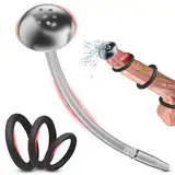 BDSMJOY Dilator Harnröhre mit 3 Penisringe,Harnröhren Dilatatoren Männer hohl Penis Plugs Sexspielzeug Set,Katheter Harnröhre Mann Sex Toyset Herren erotisches Sexspielzeug für Männer (1 + 3)