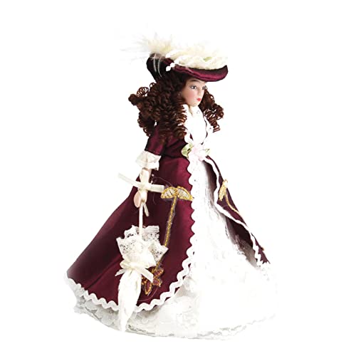 Milageto 1:12 Puppenhaus Miniatur Porzellan Puppen - Elegante Damenkollektion, wie Bilder Zeigen, 15cm