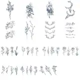 Sugeru®15 Blätter Super Nachhaltig Temporäres Tattoo - Original wasserfest+vegan+Neue-Tech+Langanhaltend | Fake Tattoo Aufkleber | Tattoos erwachsene kinder - natürliche ungiftige Inhaltsstoffe (C6)