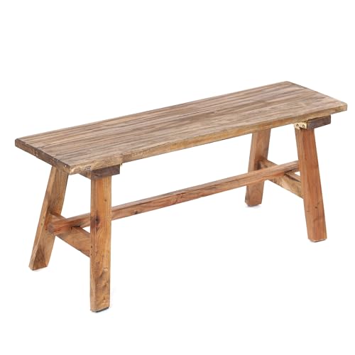 DESIGN DELIGHTS Vintage HOLZBANK Anzio 90x26x39cm(LxBxH), rustikale Sitzbank Altholz Look Holzbank