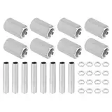 PATIKIL M10 Feingewinde Lampenrohr Reparaturteile Set, 8 Stück M10×25 Metall Sechskantmutter mit Gewinderohr und Sechskantmutter für Lampenreparatur
