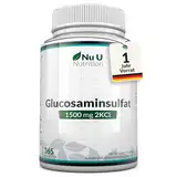 Glucosamin Sulfat 1500mg 2KCI Hochdosiert - 365 Tabletten - Versorgung für ein Jahr - Hochwertig - Von Nu U Nutrition