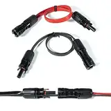 Solarkabel Fensterdurchführung 50cm Kabel Wasserdicht PV Kabel 1 Paar,Fensterdurchführung Solarkabel Kupferkabel Verzinnt 6 mm² für Balkonkraftwerk