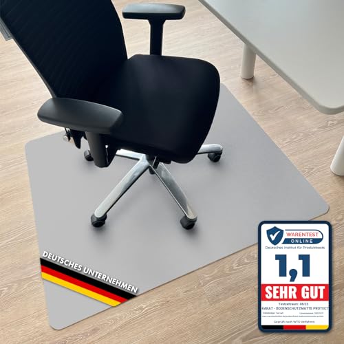 Floordirekt Bodenschutzmatte für Hartböden - farbige Bürostuhlunterlage Bodenmatte Stuhlunterlage aus Polypropylen - Stärke: 1,9 mm (114 x 150 cm, Grau)