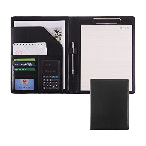 Padfolio Organizer Binder,Mappe, Schreibmappe for Lebensläufe, Portfolio-Ordner, PU-Leder, Business-Dokumenten-Organizer, Briefgröße mit Klemmbrett for Vorstellungsgespräche, Konferenzen und Präsentat