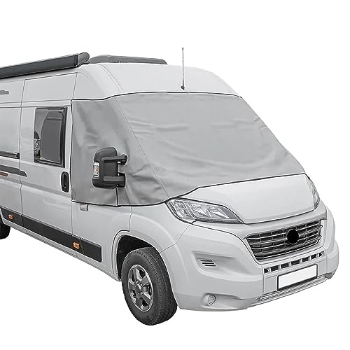 Frontscheibenabdeckung kompatibel für FIAT Ducato X290 Weiß,Grau Wohnmobil UVSchutz (Grau)