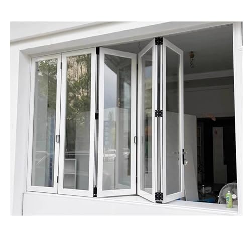 Mobilheim-Fenster mit gehärtetem Glas und Faltschiene, Aluminiumlegierung, horizontales Schiebefenster für Lebensmittelwagen, kleine Schiebefenster, nach links rechts bewegen (130 x 150 cm)