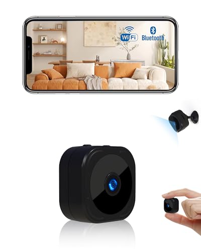 AOBOCAM Mini Kamera,1080P HD WLAN Kamera Überwachung Innen Mini Überwachungskamera Live Übertragung Handy App mit Bluetooth mit Bewegungsmelder für Startseite Büro Sicherheit