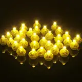 AUAUY LED Ballons Lichter, 30 Stück Mini LED Licht Leuchtkugeln, Runde Led Ballonlichter Warmweiß Weihnachtsdeko für Papierlaterne, Weihnachten, Hochzeit, Geburtstag, Party Deko