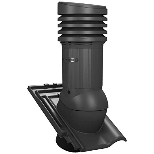 Gedämmter Entlüfterkamin EVO DN150 für Koramic - L15 (Langenzenn) Dachziegel Dachlüfter (RAL 7021 - Anthrazit)