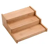 POTRUWE Display-Riser-Ständer, Cupcake-Display-Ständer, Stufen, Regal-Riser für Cupcake-Parfüm-Dessert, Mehrzweck-Schreibtisch-Organizer (Bambus)