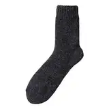 XTBFOOJ Sportsocken Strümpfe Muster Einfache Einfarbige Mode Paar Stil Verdickte Warme Winter Bequeme Socken Strapsen Strümpfe Schwarz (Silver-F, One Size) KompressionsstrüMpfe Herren Laufen