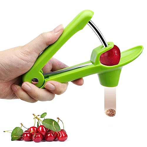 VOSSOT Kirschentkerner Kirsche entkerner Oder Stoner Entkerner Profi Kirschkern Oder Samenentferner Kirschentkernen Küchenwerkzeuge für Schnell Entfernen Früchtsteinen (Grün)
