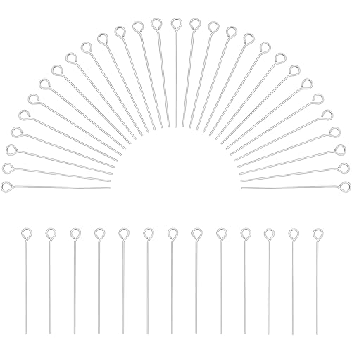 304 Edelstahl Eye Pins 300pcs Kopf Pin Kugelkopf Pins Entdeckungen Open Eye Pin für Ohrring Anhänger Schmuckherstellung Ösenstifte Edelstahl Ohrring Anhänger Perlen Schmuck DIY
