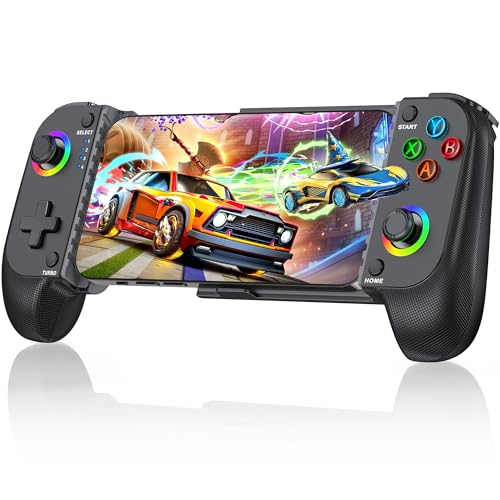 HELLCOOL Wireless Handy Controller, Handheld Smartphone Controller mit Hall Joysticks für Android/iPhone, Controller kompatibel mit PS Remote Play/Xbox Cloud/Steam Link/GeForce Now/MFi Apple Arcade