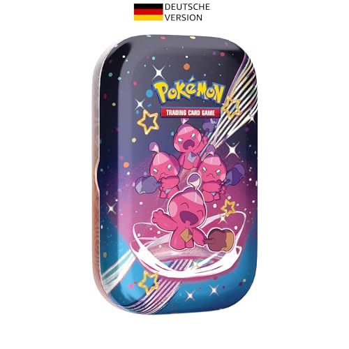 Pokémon-Sammelkartenspiel: Mini-Tin-Box Karmesin & Purpur – Paldeas Schicksale: Forgita (2 Boosterpacks, 1 Sticker & 1 Bildkarte)