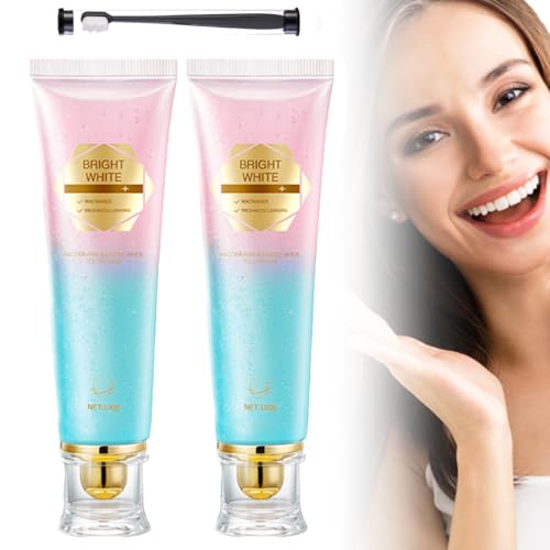 Hunmui Whitening Toothpaste, 2025 NEW Niacinamide Whitening Toothpaste, Hunmui Peppermint Niacinamide Whitenings Toothpastes, Repair and Protect Teeth, Fresh Breath Bright Tooth (2pcs)
