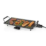 Nedis FCTE110EBK50 Teppanyaki-Grill – 50 cm Grillplatte – 2.000 W – Temperaturregelung – Antihaftbeschichtung – Abnehmbare Teile – Cool-Touch-Griff – rutschfeste Füße – Schwarz