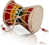 Holz & Leder Klassischer indischer Volk Dumroo Damroo Damaru Handtrommel Set Percussion Dekorative Sammlungsmusik-Weltmusikinstrumente