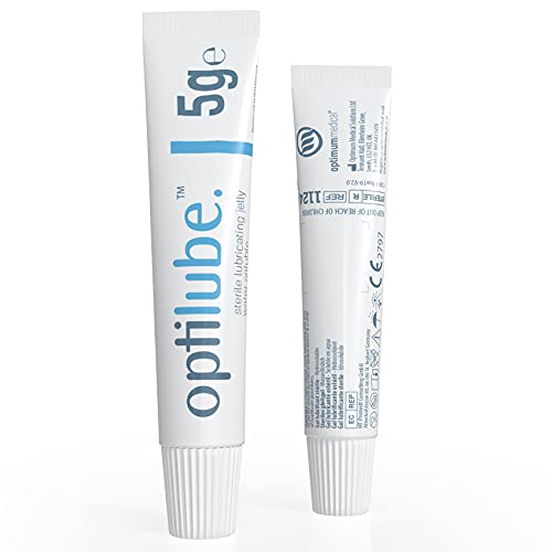 OptiLube Tuben (x1) - Steriles Gleitgel in 5g, 42g, 82g und 113g Tuben, wasserlöslich mit einfacher Klappkappe (5g Tube - Box von 48)