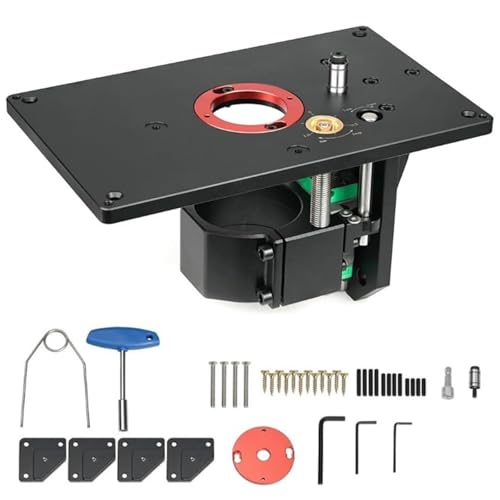 Trimmmaschine Lift Tisch, Router Inverted Lifting Table, Router Lift Insert Plate Lifting with Fixed Base Kit, für Holzbearbeitung, Router Lift für Holzbearbeitung für Kleine Trimmmaschinen