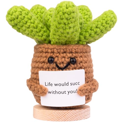 Mwmoeen Pocket Hug Positive Kartoffel Puppe, Lustige Positive Kartoffel Strickpuppe Motivationsgeschenke Beste Freundin Geschenke für Freundin Kleine Geschenke für Frauen(E14)