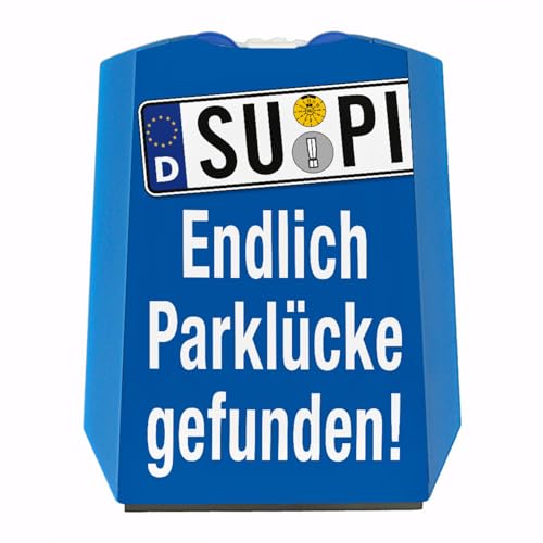 SU-PI endlich Parklücke gefunden! Parkscheibe mit 2 Einkaufswagenchips witziges Geschenk für einen Fahranfänger oder begeisterten Autofahrer im Kennzeichen-Look