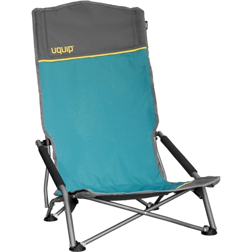 Uquip Strandstuhl Sandy XL Campingstuhl Faltstuhl Klappstuhl Stahl Faltbar 120kg Blue/grey