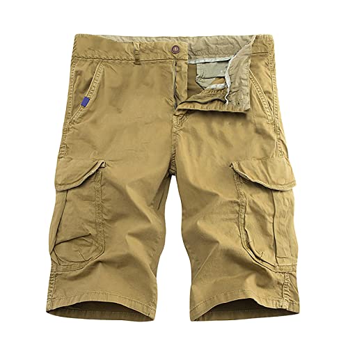 Hehiy Kurze Hosen Herren Cargo Sommer Bermuda Freizeithose Shorts Sport Leichte mit Taschen Cargo-Shorts Freizeithose Strand Jogginghose Kurz Herren Shorts Mit ReißVerschlusstaschen Herren