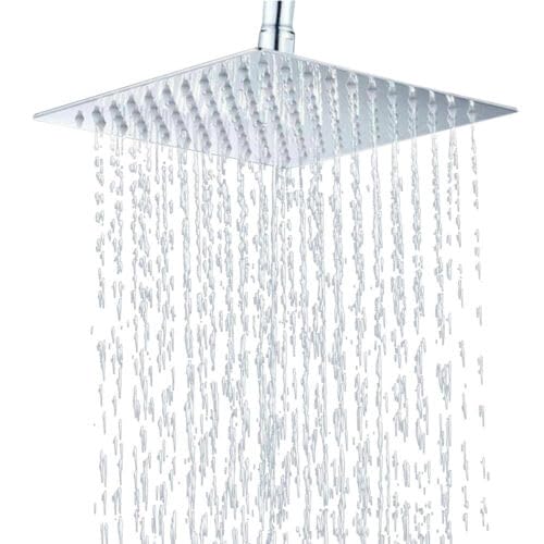 Duschkopf Regendusche Brause Bad Amatur, Dusche Luxus Kopfbrause 40x40cm Regenbrause Regenduschkopf, Eckig 304 Edelstahl poliert Spiegeleffekt hochglänzend