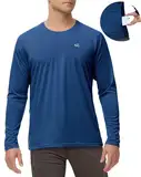 Ewedoos UV Shirt Herren UPF 50+ mit Taschen Rashguard Herren Schnelltrocknend UV Shirt Herren Wasser für Outdoor-Aktivitäten Surfen Angeln Wandern Schwimmen Laufen