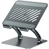 tounee Verstellbarer Tablet Ständer aus Aluminium, Doppelstangen-Design, für Tablets 4.7–16.5", iPad 12,9", tragbare Monitore & mehr (Grau)