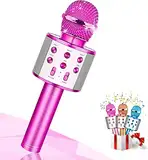 Dislocati Spielzeug ab 3-12 Jahre Mädchen, Geschenk Mädchen 4-10 Jahre Karaoke Mikrofon Kinder Weihnachten Geschenk Mädchen, Kinderspielzeug ab 3-12 Jahre Bluetooth Mikrofon PC Microphone Kinder