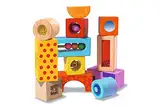 Eichhorn – Klangbausteine – 12 Bunte Holzbausteine die Geräusche Machen, für Kinder und Babys ab 12 Monaten, Holzspielzeug, Exklusiv bei Amazon
