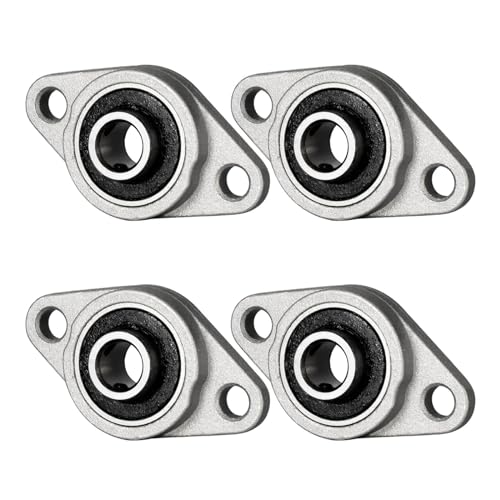 KCNOFNC 4 Stück Stehlager 10mm Innendurchmesser, kugelgelagertes Flanschgehäuse,Lagerbock mit Kugellager, Gehäuselager, Lager Gehäuse