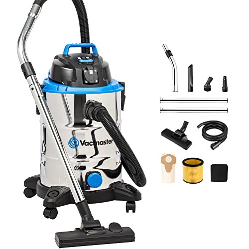 Vacmaster VQ1530SFDC 3in1 Nass- und Trockensauger Bodenstaubsauger, Starke Saugleistung, Wasserablassöffnung, Edelstahl 1500W 30L