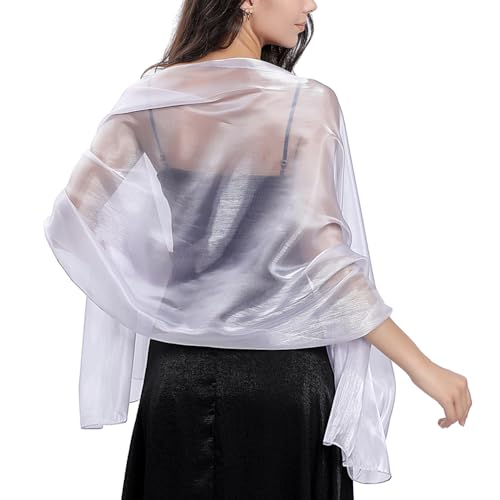 Ladiery Seide Schals und Wraps für Abendkleider Frauen Sheer Soft Brautjungfer Hochzeit Shawl Party Organza Stole