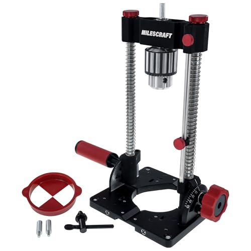 Milescraft 1348 DrillMatePRO - Robuster, mobile Bohrständer. Vielseitiges und präzises Bohrmobil. Schwenkbarer Bohrständer mit 13mm Bohrfutter.
