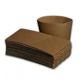 PLS GROUP® 1000x Papier Manschette für Glühweinbecher Airpac 200ml/250ml | Becher Manschette für Einweg-Pappbecher | Banderole für Heißgetränkebecher | Cup Sleeves braun