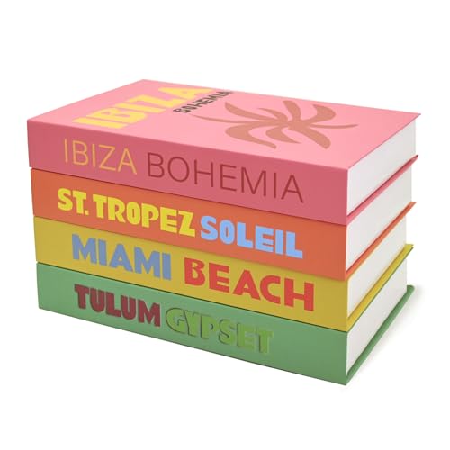 Gwezmxs 4 Stück Deko Bücher, Dekorative Buch, Buchattrappe Deko, Moderne Dekobuch, 4 Pcs Decorative Books Modern Decoration