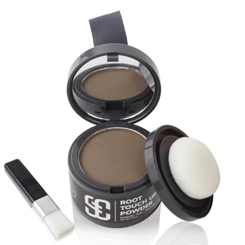 Ansatzpuder, Haar-Concealer Haarverdichtung für Frauen und Männer, Haaransatz Ausbessern & Kaschiert Sofort Haarausfall,Touch Up Haarpulver für dünnes Haar für Frauen (Braun, 4g)
