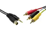 Brightium PC-auf-TV/VIDEO Mini-Din 4P Klinke und 3 Cinch-Stecker, ideal für Audio- und Videoübertragung auf Multimedia-Geräten.