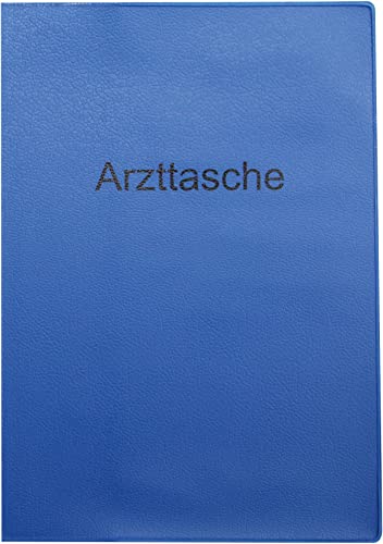 RNKVERLAG 2891 - Arzttasche aus blauem Kunststoff mit Einstecktaschen für Dokumente bis DIN A6, 1 Stück
