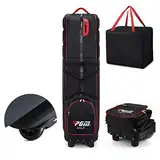 Kofull Golf Reisetasche Golf Tragebags Golf Travel Bags gepolstert, faltbar, inklusive Aufbewahrungstasche (schwarz-rot)