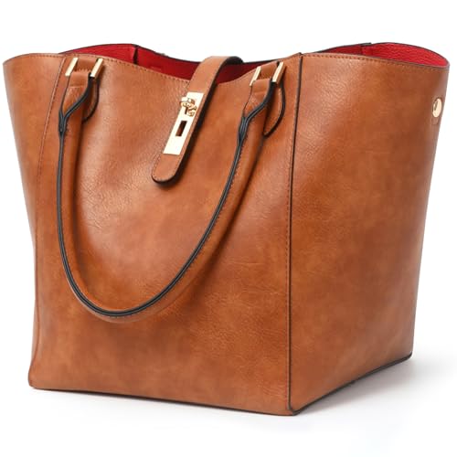 sqlp Shopper Tasche Damen Groß Leder Handtasche for Women Gross Henkeltaschen Big Bag Arbeit Handtaschen für Damen Schultertaschen