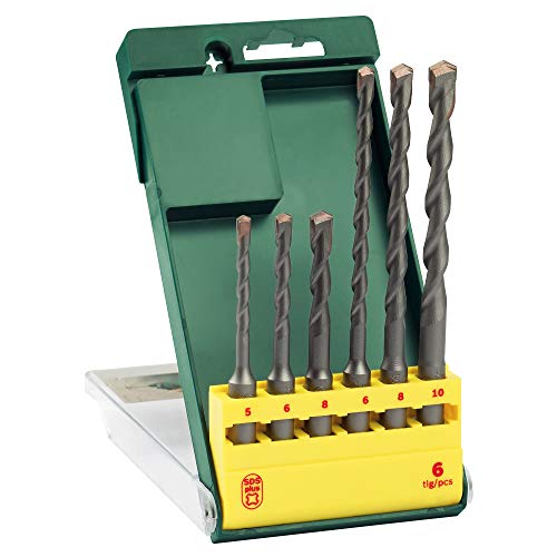 Bosch 6 tlg. Bohrer Set SDS plus-1 (für Beton, Naturstein, Mauerwerk, Ø 5-10 mm, Zubehör Bohrhammer)