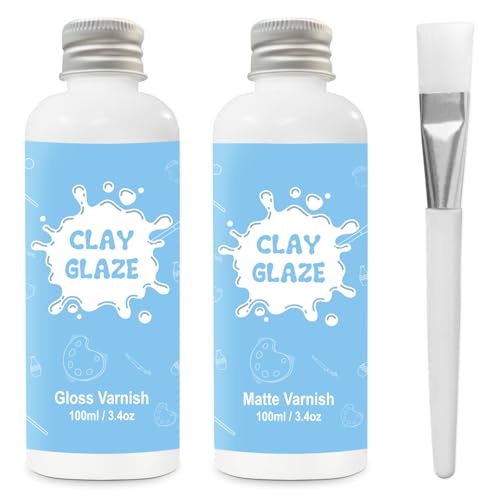 100 ml Air Dry Clay Glaze,glasuren für ton lufttrocknend,ton glasur ohne brennen, Tontöpfe zur Verhinderung von Rissen, Kratzern und Abrieb von Ton, auch mit Glanzglasur-Effekt (glänzend+Matte)