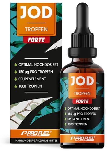 Jod Tropfen FORTE 1000x mit 150 µg Jod pro Tropfen - optimal hochdosiert - nur 1 Tropfen am Tag - bioverfügbares Jod aus Kaliumjodid - alkoholfrei & vegan - laborgeprüft mit Zertifikat