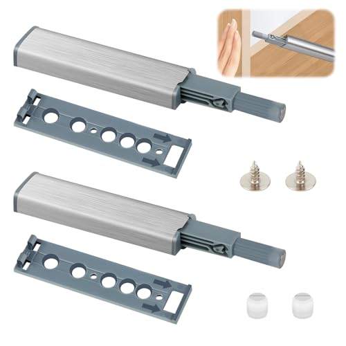 2 Stück Drucktüröffner Push to Open Türöffner, Schranktür Dämpfer, Schrank Türöffner Tip On, Türen Möbel Schubladen Schranktür Drucktüröffner, Druckschnapper Öffner Druck, für Bücherregale, Türen